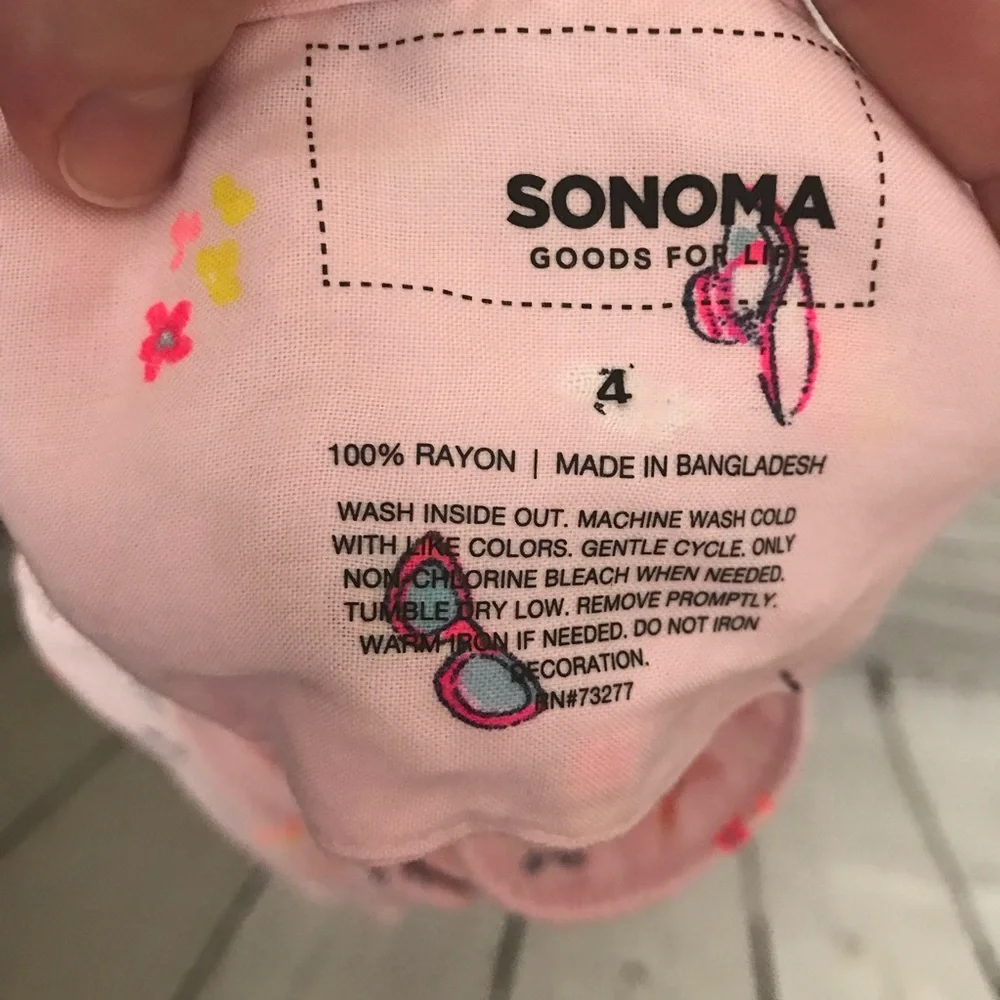 Sonoma Girls Pink Tie Front Shirt Size 4